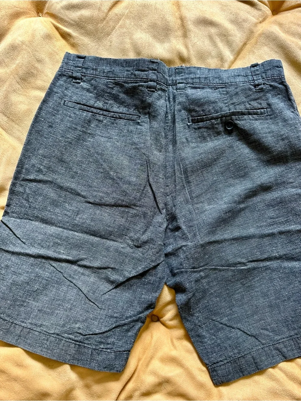 Banana Republic Men's Navy Linen-Blend Flat Front Shorts